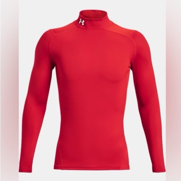 UA cold gear mock-neck long-sleeve XXL winter thermal work construction red - Picture 3 of 4